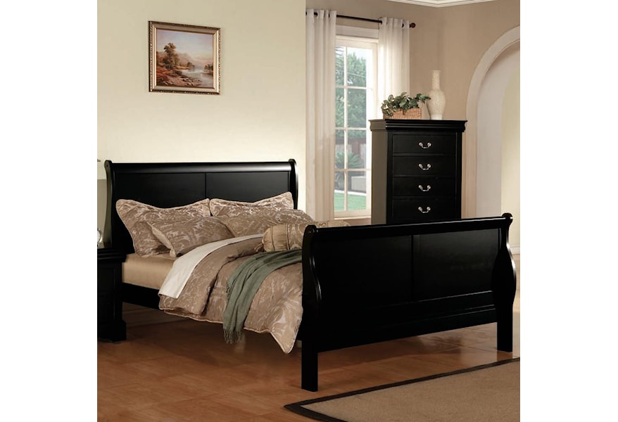 Acme Furniture Louis Philippe Iii Queen Transitional Sleigh Bed Rooms For Less Sleigh Beds