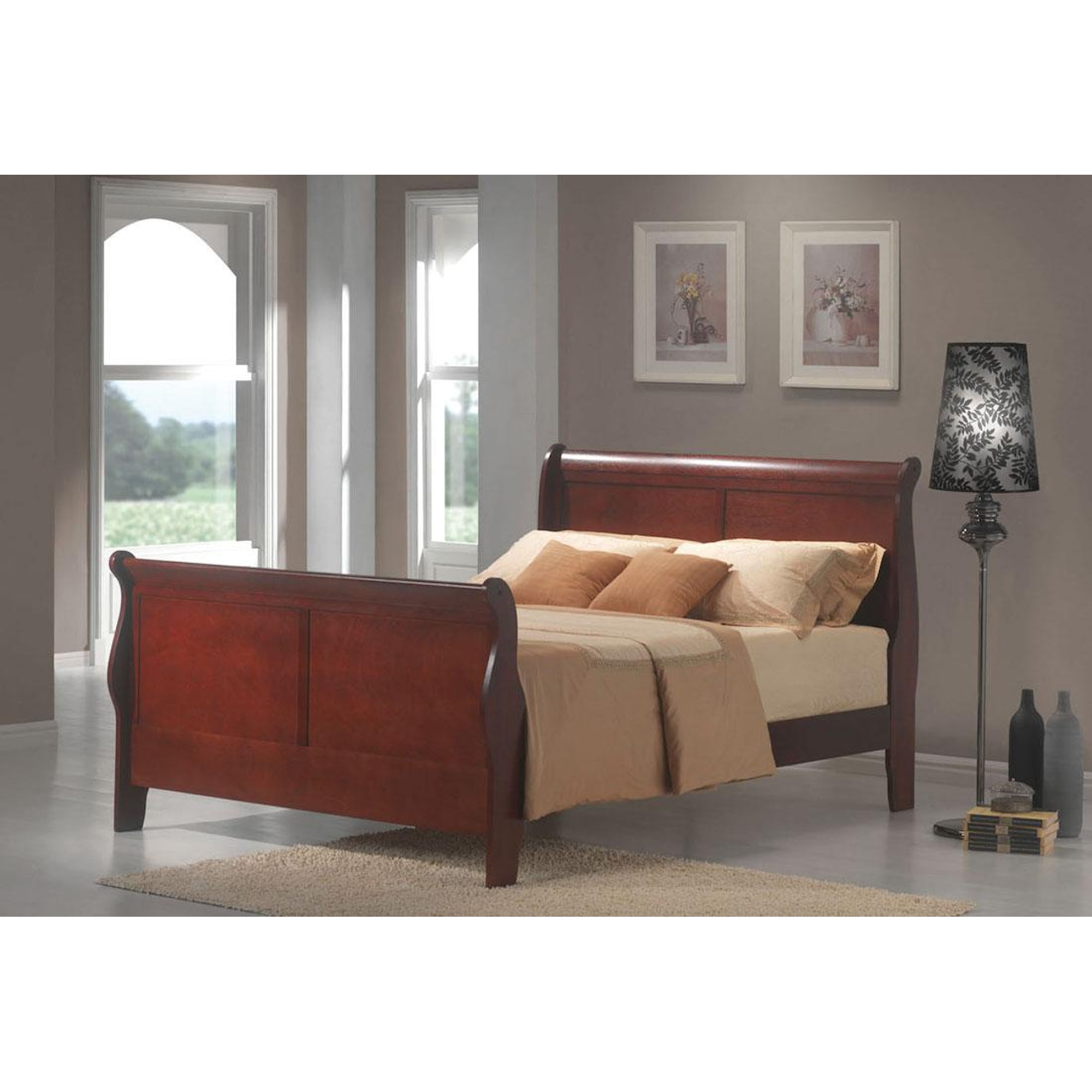 Clearance! Louis Philippe III Queen Bed in Black 19500Q 