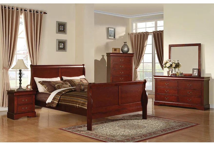 Acme Furniture Louis Philippe III King Transitional Sleigh Bed, A1  Furniture & Mattress