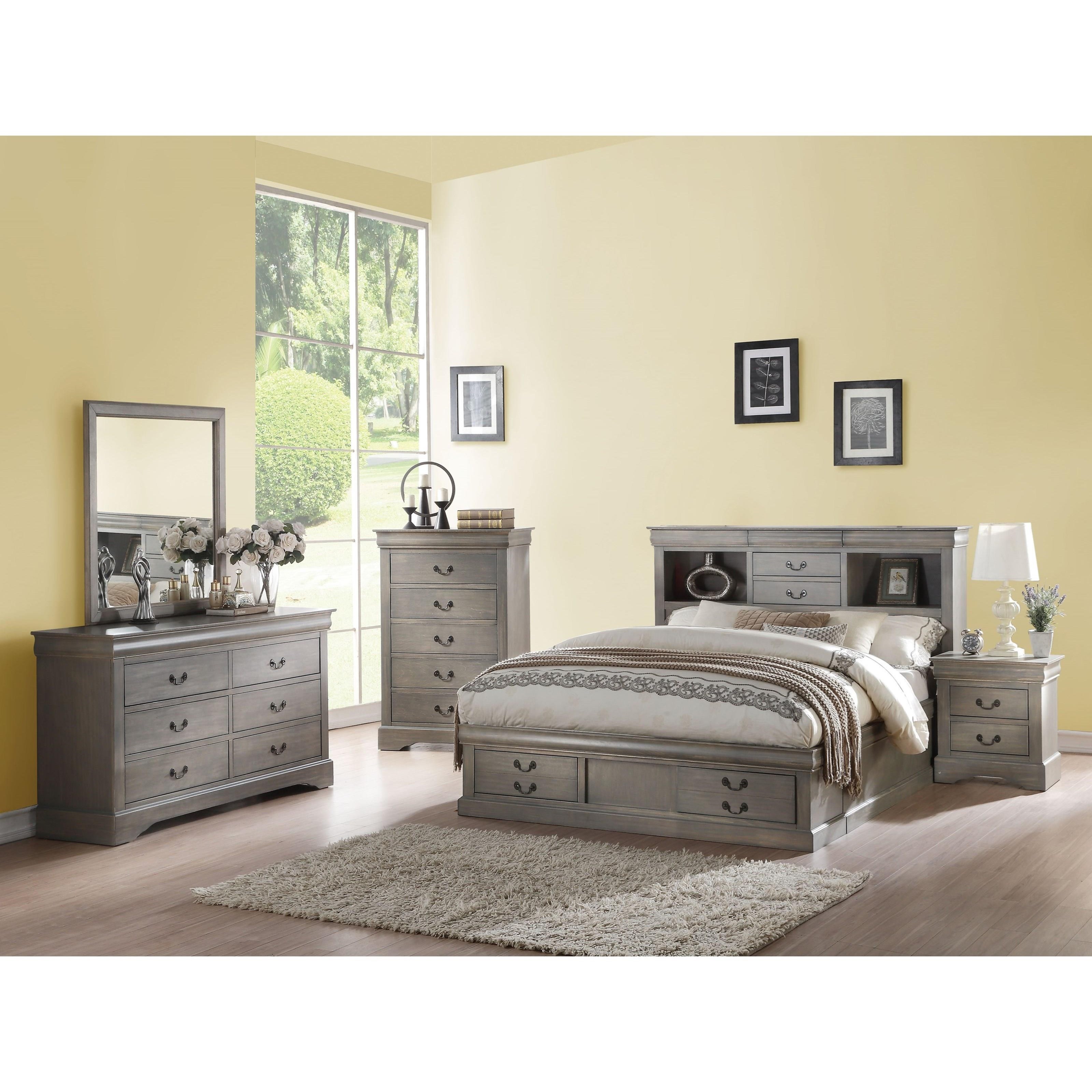 Acme Furniture Louis Philippe Iii 24354ck California King Captain S Bed With Headboard And Footboard Storage Del Sol Furniture Captain S Beds