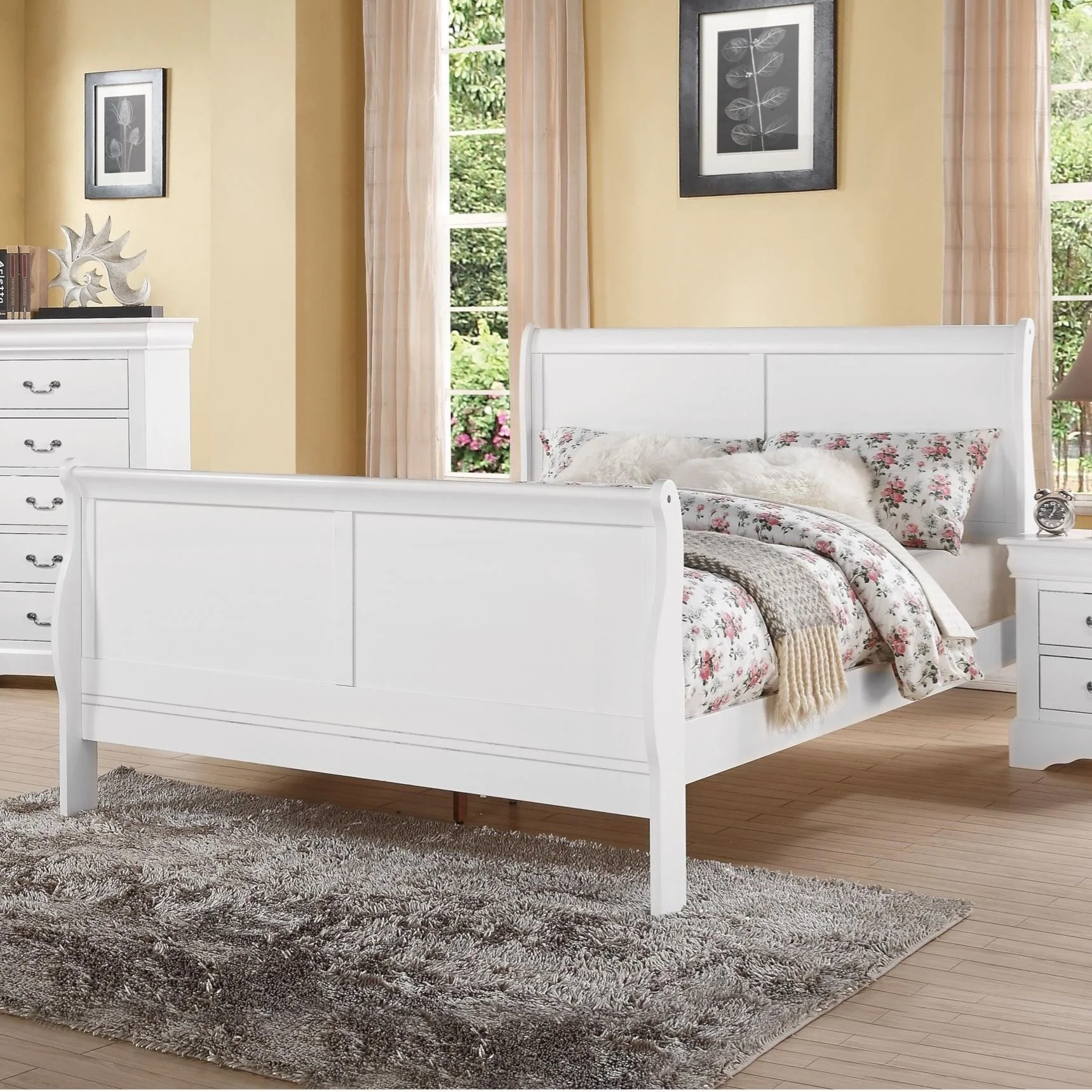 Acme Furniture Louis Philippe III 19520Q Queen Transitional Sleigh Bed, Value City Furniture