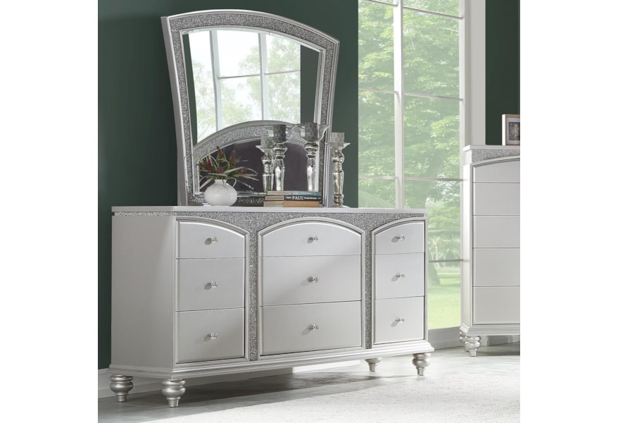 Acme Furniture Maverick Glam 9 Drawer Dresser And Mirror Set