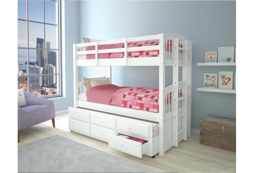 Acme Furniture Micah 39995 Twin Bunk Bed With Trundle And Drawer