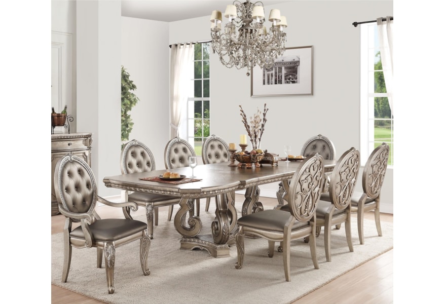Acme Furniture Northville 9 Piece Traditional Dining Set With Rectangular Table Nassau Furniture And Mattress Dining 7 Or More Piece Sets