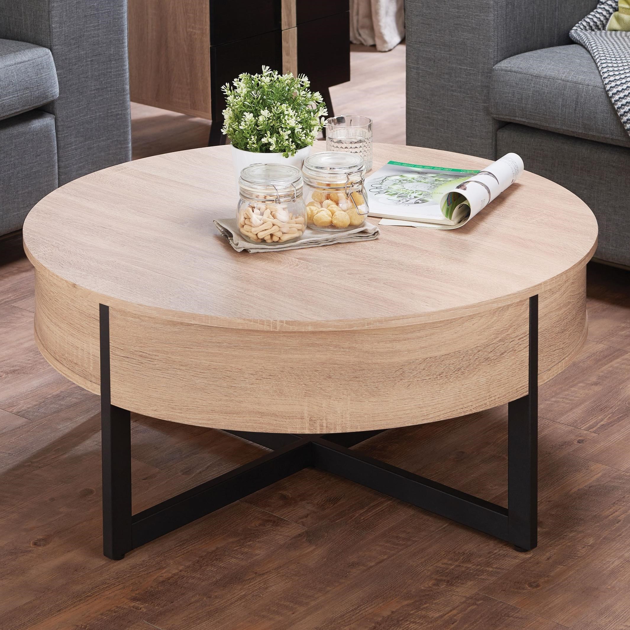 Acme Furniture Nuria 80625 Contemporary Round Coffee Table With Drawer Corner Furniture Cocktail Coffee Tables