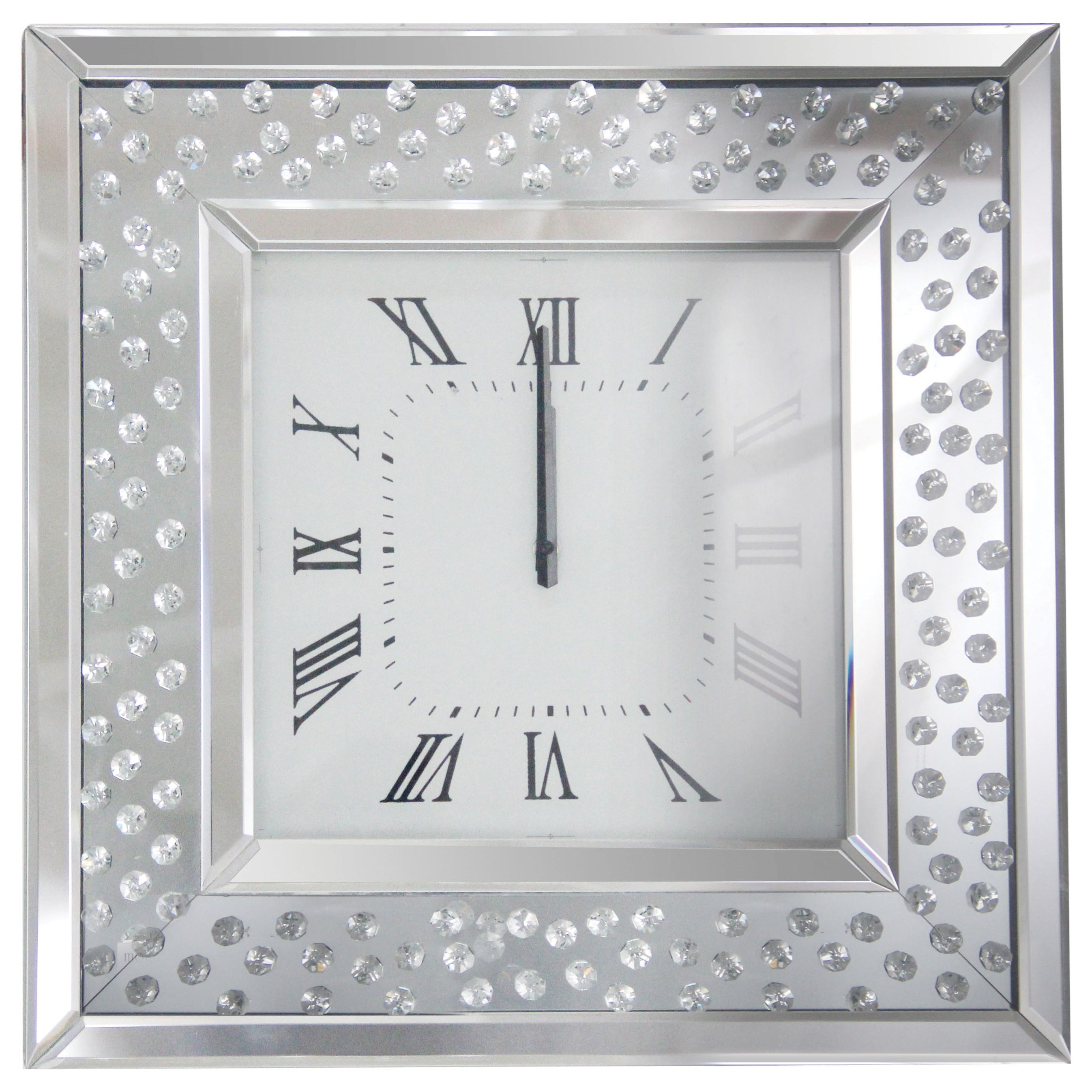 acme furniture nysa 97394 square glam wall clock with faux crystals del sol furniture wall clocks