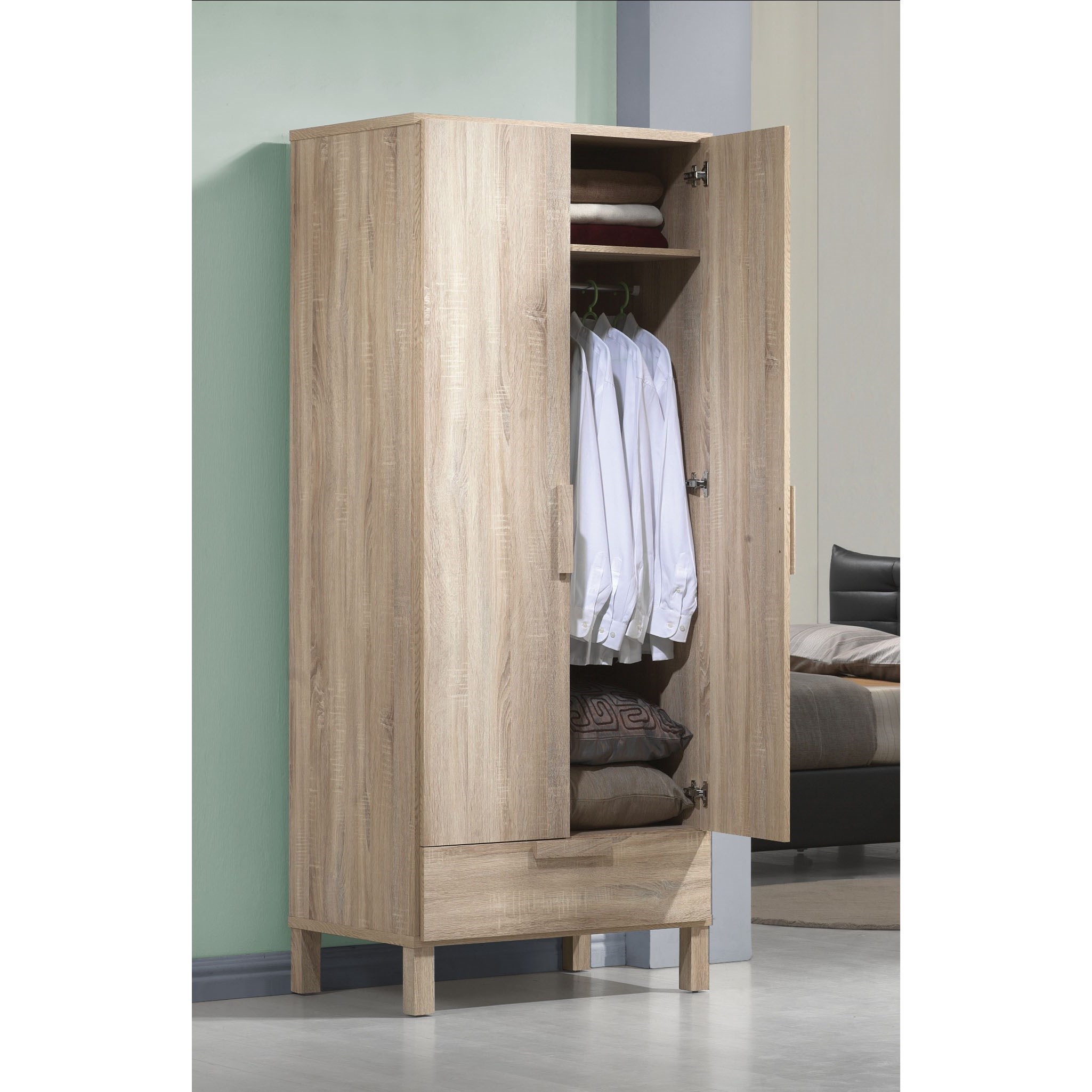 Acme Furniture Odella Contemporary 2 Door Wardrobe Rooms For