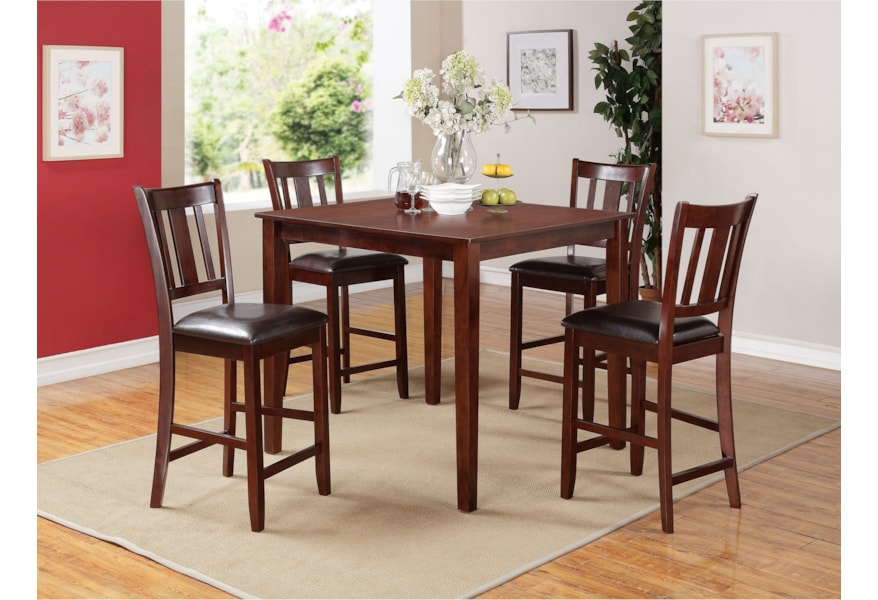 Acme Furniture Odran 71220 Counter Height Dining Set With 4 Chairs Del Sol Furniture Pub Table And Stool Sets