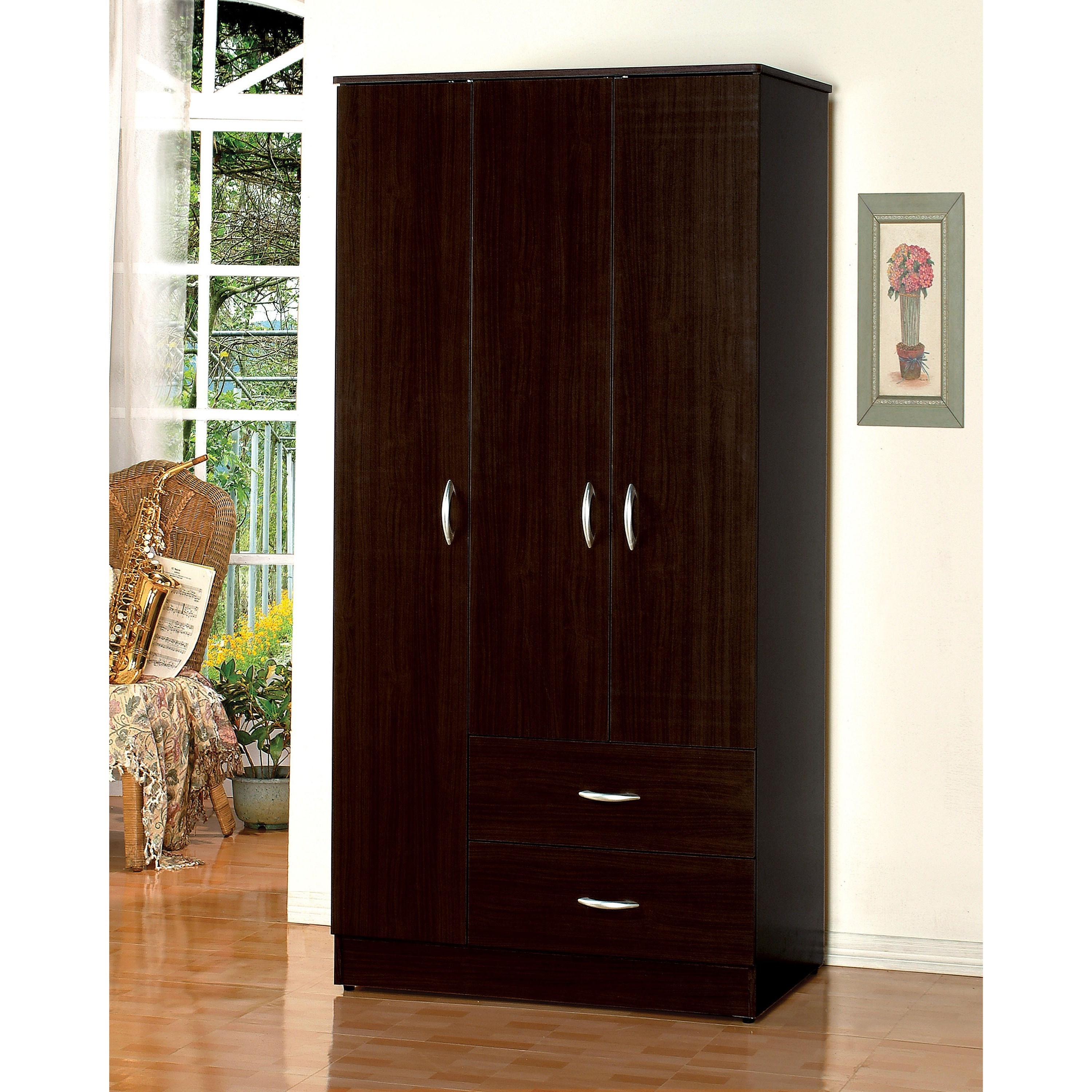 Acme Furniture Olean 12248kit Transitional Wardrobe With 2 Drawers Corner Furniture Armoires