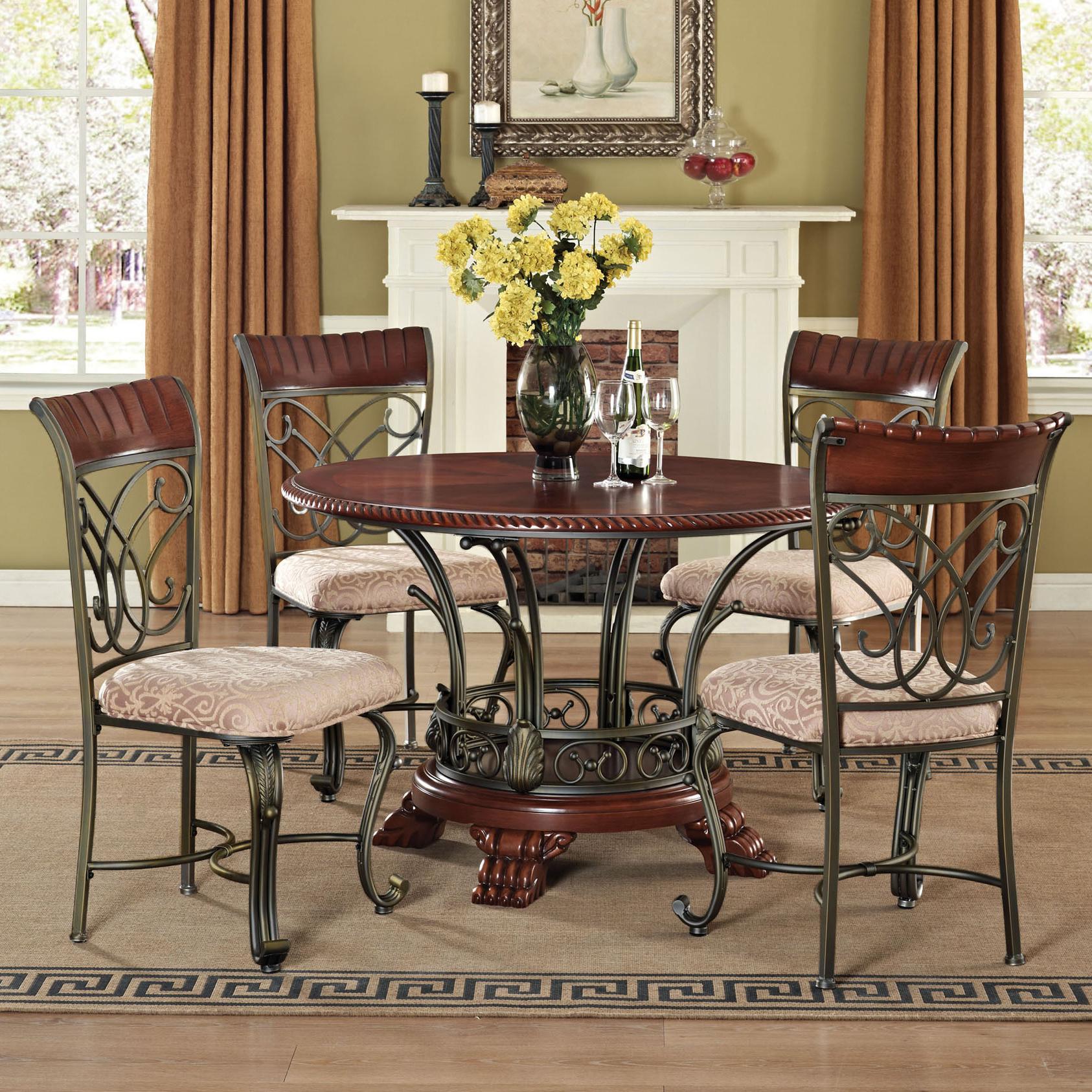 Acme Furniture Omari Traditional Five Piece Round Table And