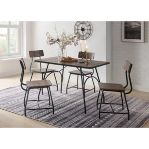 Acme Furniture Paras Industrial 5 Piece Dining Set With Metal Bases Rooms For Less Dining 5 Piece Sets