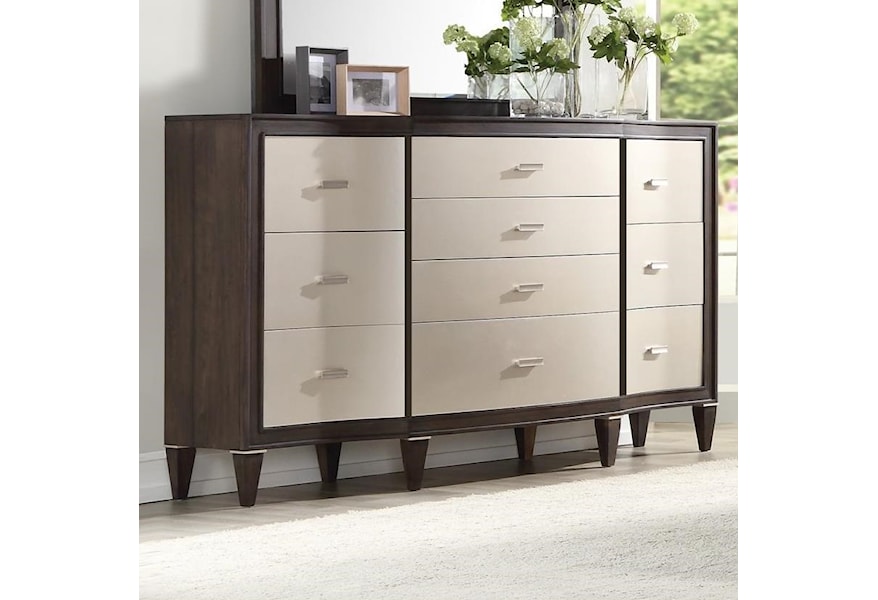 Acme Furniture Peregrine 27995 Bowed Front Two Tone Dresser With