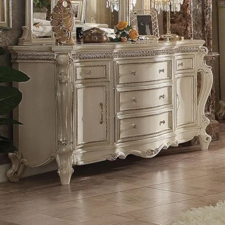 Acme Furniture Picardy 26885+26904 Traditional Antique White 2-Door Dresser & Mirror Set | Del Sol Furniture | Dresser & Mirror Sets Acme Furniture Picardy 26885+26904 Traditional Antique White 2-Door Dresser & Mirror Set | Del Sol Furniture | Dresser & Mirror Sets