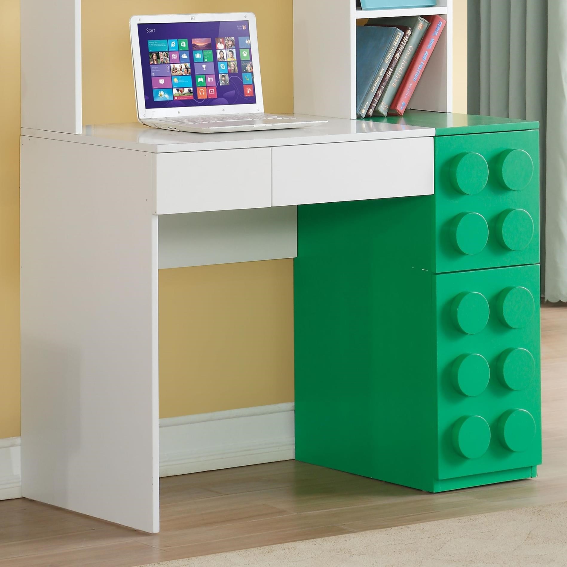 Acme Furniture Playground 30753 Computer Desk With Concealed Storage Nassau Furniture And Mattress Table Desks Writing Desks