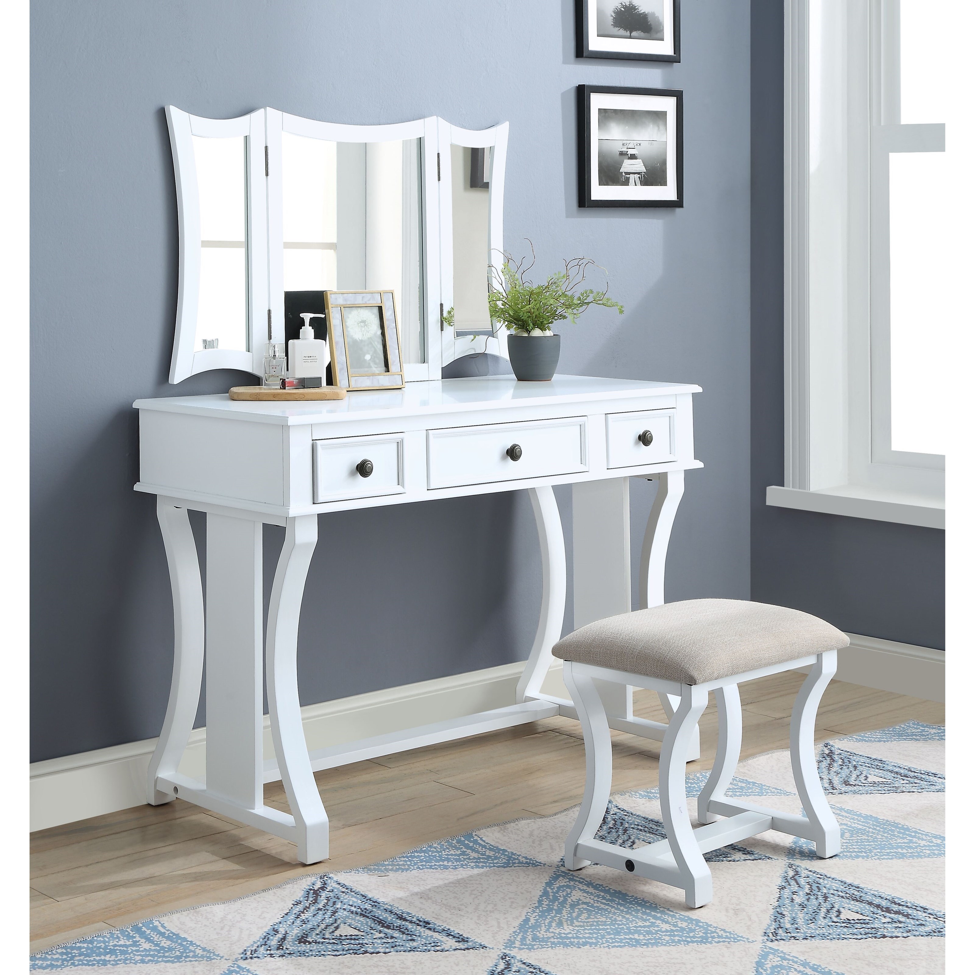 Acme Furniture Popidia 90357 Transitional Vanity Set With