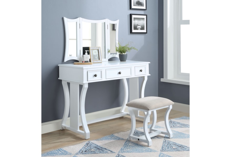 Acme Furniture Popidia 90357 Transitional Vanity Set With