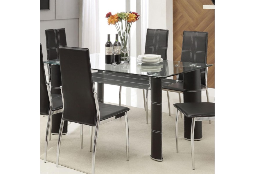 Acme Furniture Riggan Contemporary Black Leg Dining Table With