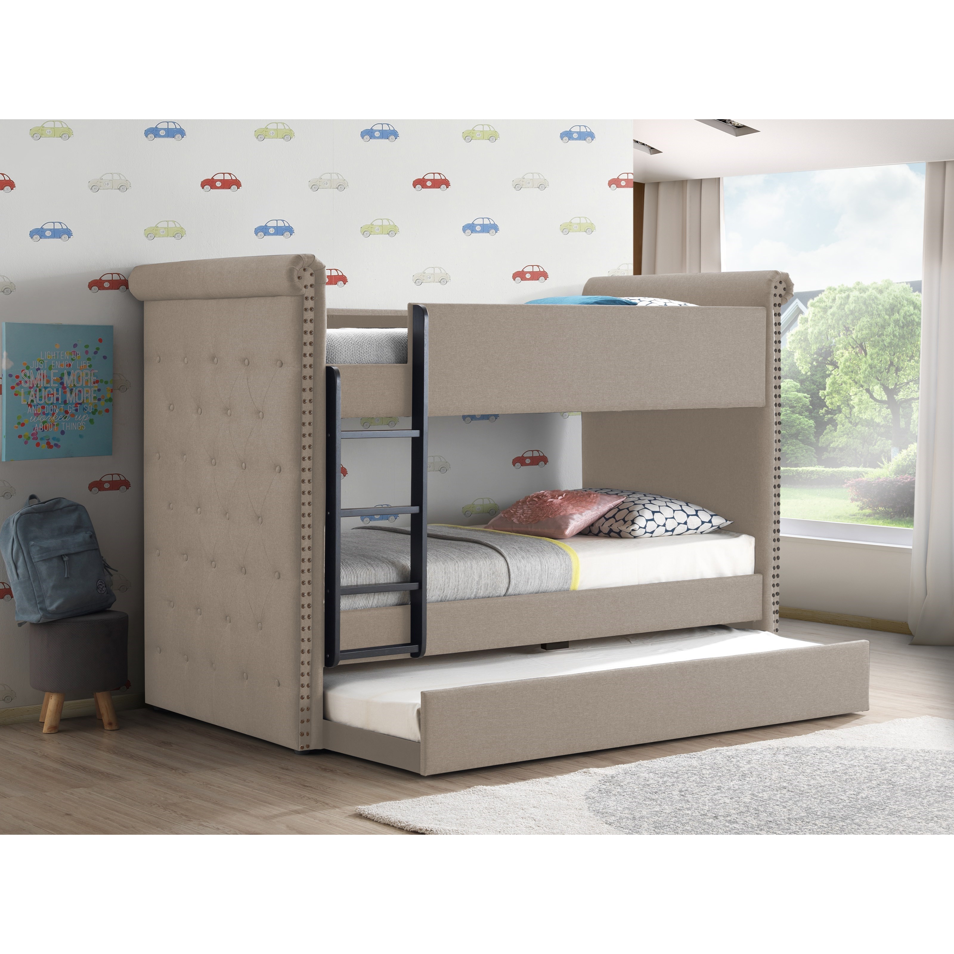 Acme Furniture Romana Ii Transitional Upholstered Twin Twin Bunk