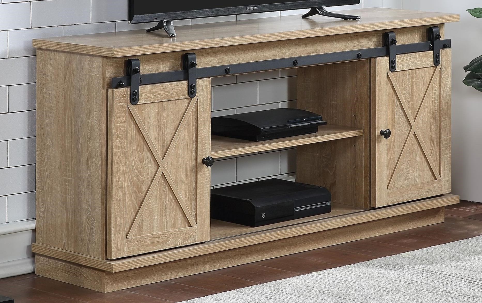 Acme Furniture Rowan 91366 Relaxed Vintage Tv Stand With Sliding Barn Doors And Wire Management Del Sol Furniture Tv Stands