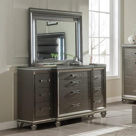 Acme Furniture Louis Philippe III Transitional 6 Drawer Dresser and Mirror, A1 Furniture & Mattress