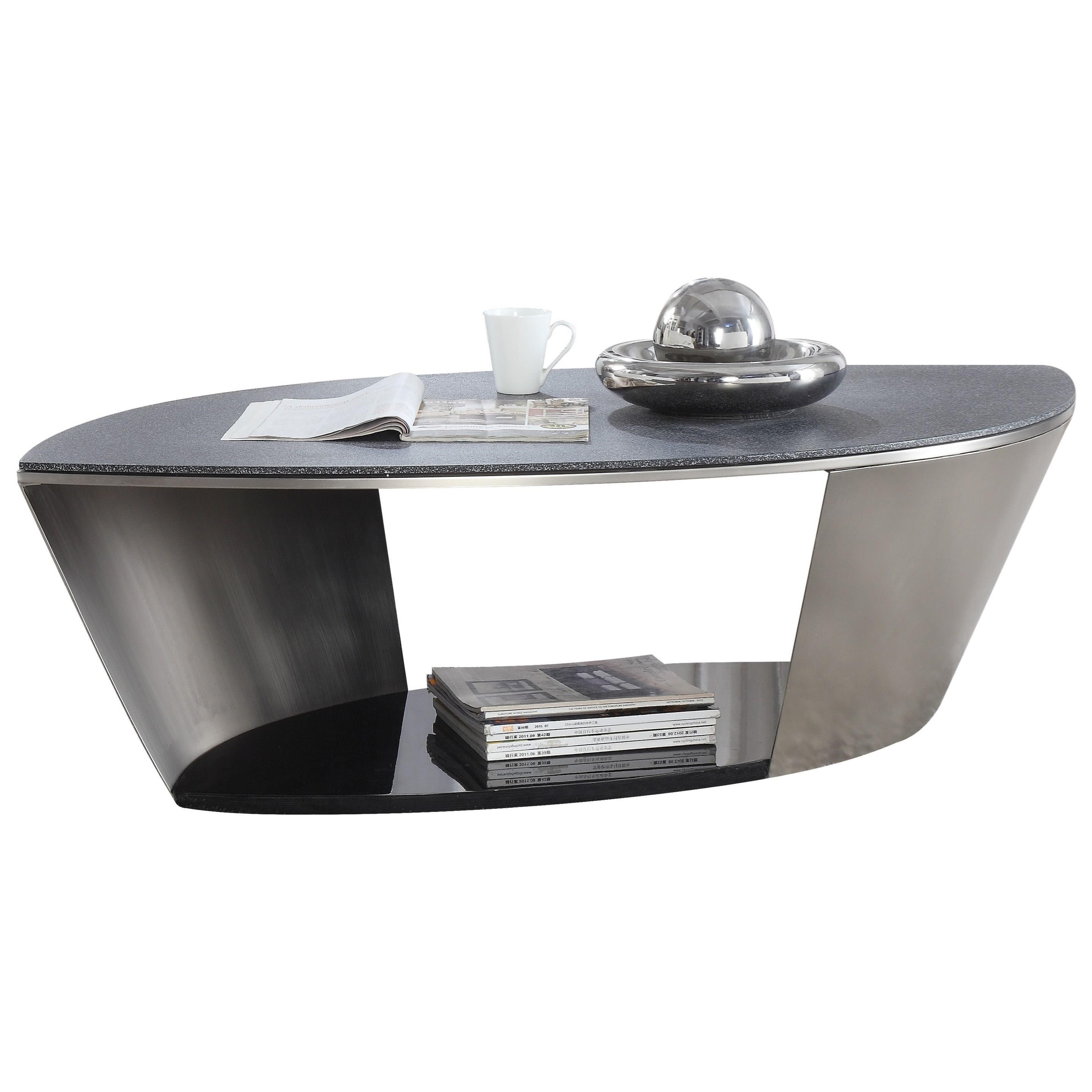 Acme Furniture Thyge 83040 Contemporary Coffee Table With Glass Stone Top Corner Furniture Cocktail Coffee Tables