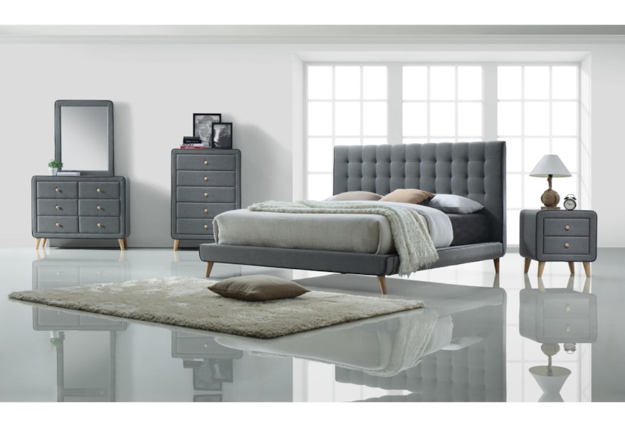 Acme Furniture Valda Eastern King Bed Rooms For Less Upholstered Beds