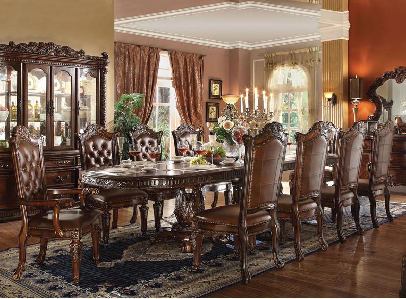 Acme Furniture Vendome 11 Piece Double Pedestal Table And Chairs Set Rooms For Less Dining 7 Or More Piece Sets