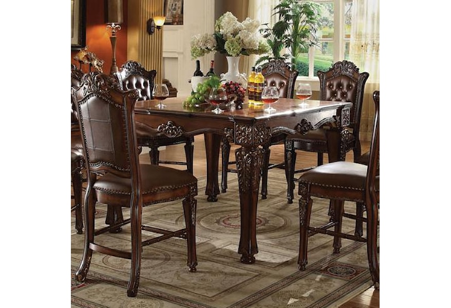 Acme Furniture Vendome Counter Height Dining Table With Carved
