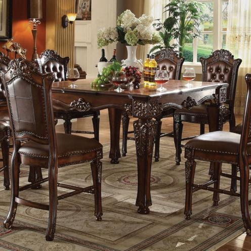 acme furniture vendome 62025 counter height dining table with carved