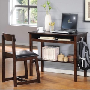 Acme Furniture Vester Espresso 2 Piece Desk And Padded Desk Chair Rooms For Less Table Desk