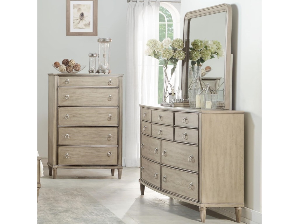 Acme Furniture Wynsor Vintage Dresser And Mirror Set Del Sol