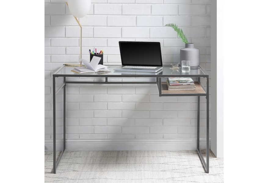 White Desk With Glass Top White Desk With Glass Top