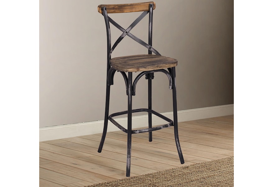 Acme Furniture Zaire Industrial Metal Counter Height Bar Stool