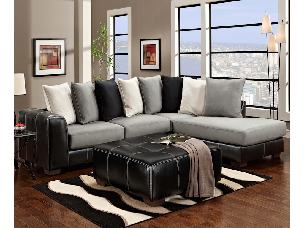 Affordable Furniture 6350 Two Piece Sectional With Chaise Royal