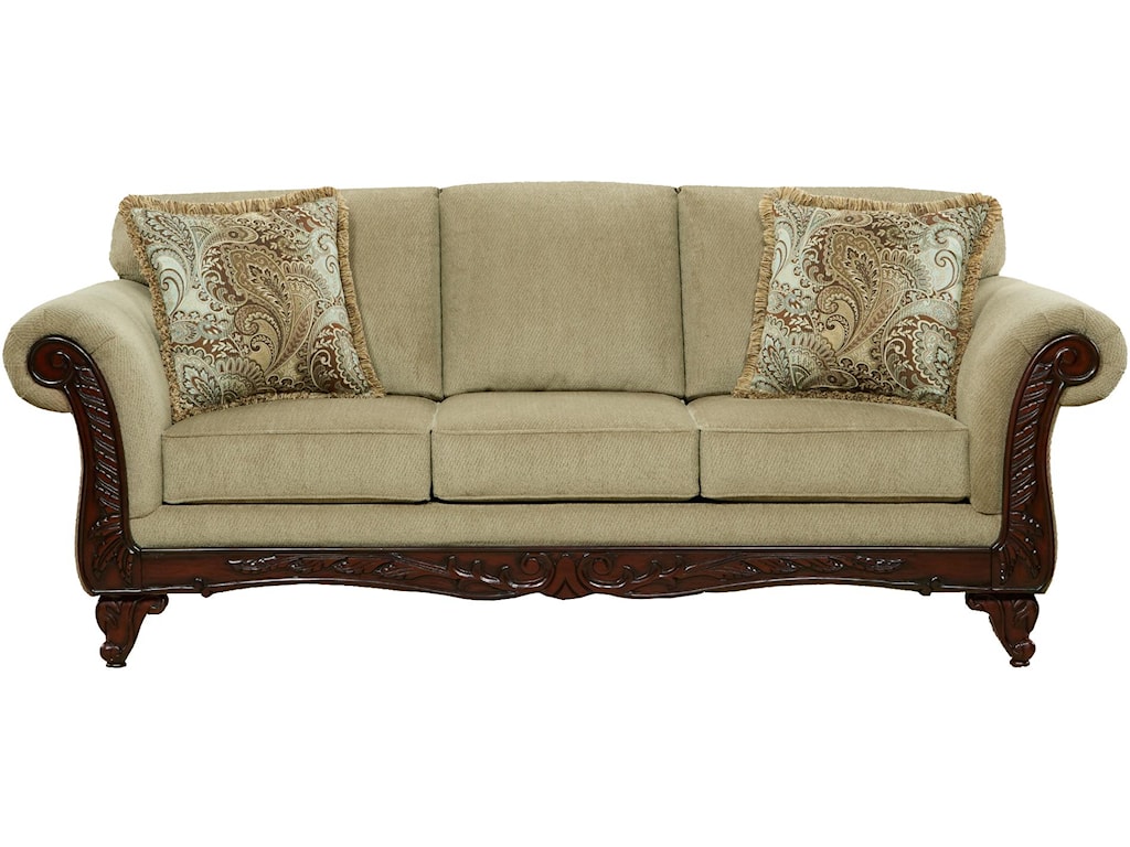 Affordable Furniture 8500 Traditional Sofa With Exposed Wood