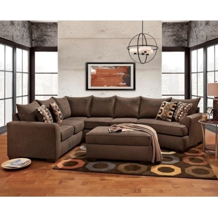 Affordable Furniture Essence Earth Brown Sectional Sofa With Essence Earth Brown Sectional Sofa
