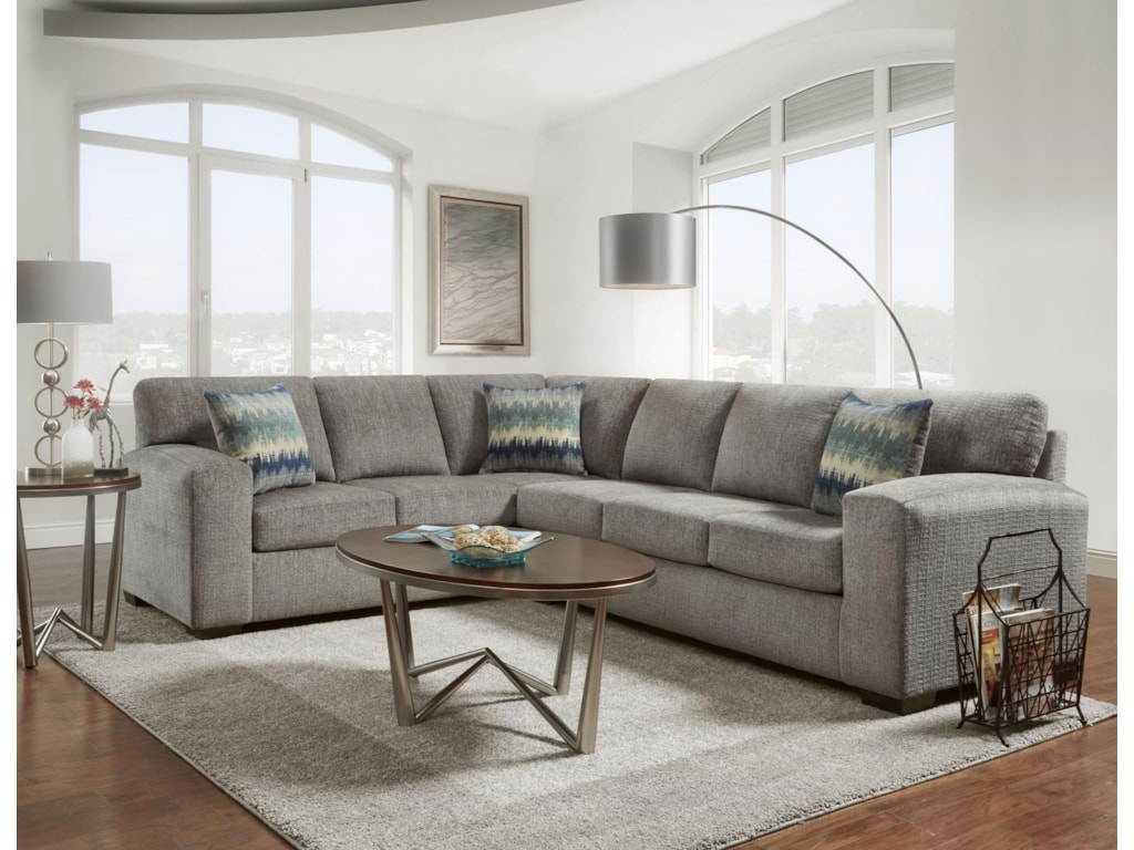 Affordable Furniture Silvertone 5951 2 Piece Pewter Sectional Furniture Silvertone 5951 2 Piece