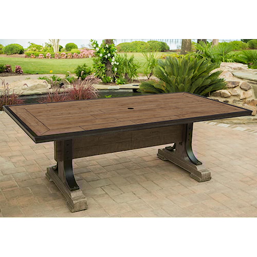 Agio Franklin Porcelain Top Dining Table With Double Pedestal Base Agio Franklin Porcelain Top Dining Table With Double Pedestal Base