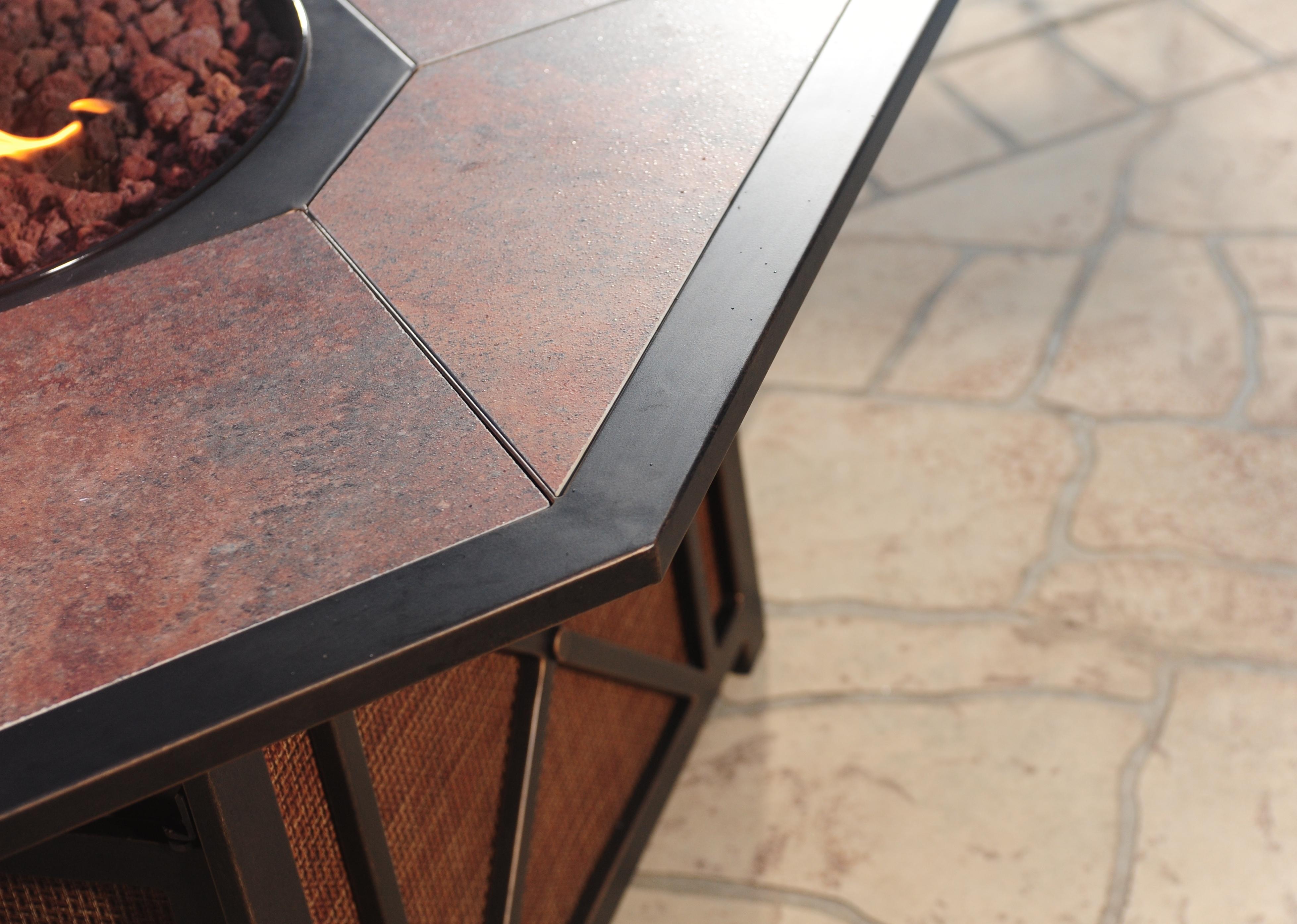 Agio Haywood Aluminum Gas Fire Pit With Inlaid Porcelain Tile Top