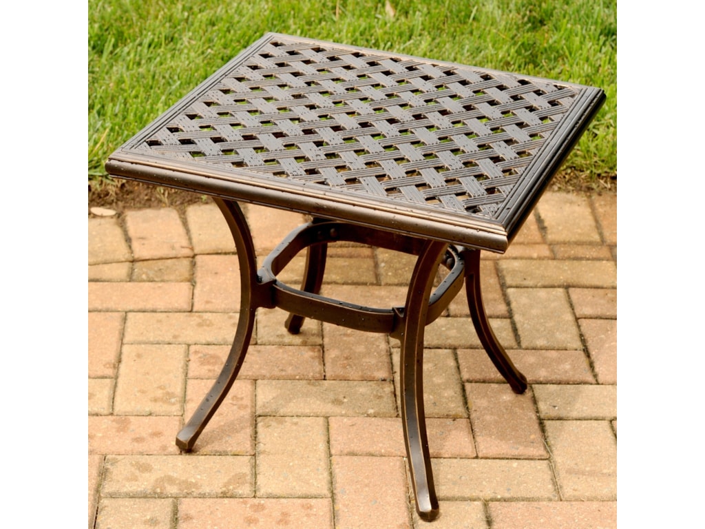 Agio Heritage Square Alumicast Outdoor End Table With Multi-Step Agio Heritage Square Alumicast Outdoor End Table with Multi-Step Hand Finish - Agio Heritage Square Alumicast Outdoor End Table With Multi-Step