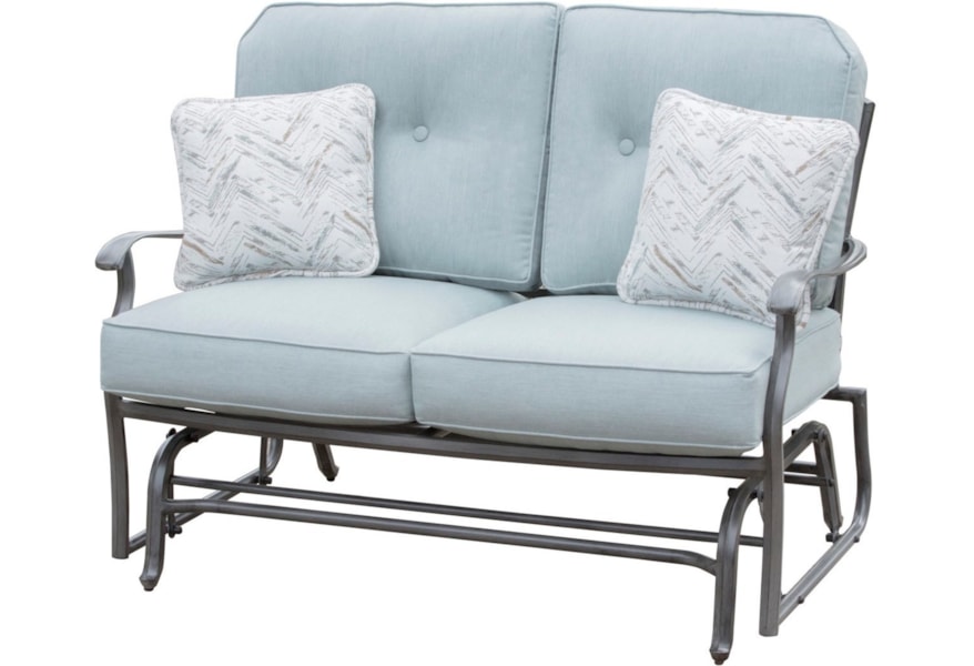 Apricity Outdoor Melbourne By Agio Gliding Love Seat With Agio Outdoor Gliding Love Seat
