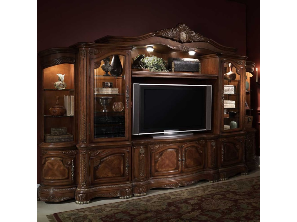 Michael Amini Cortina Beautiful Cherry Entertainment Wall Hudson S Michael Amini Cortinaentertainment Wall