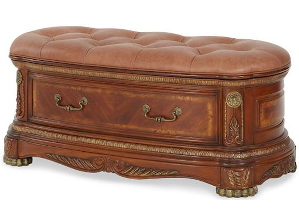 Michael Amini CortinaLeather Bedside Bench