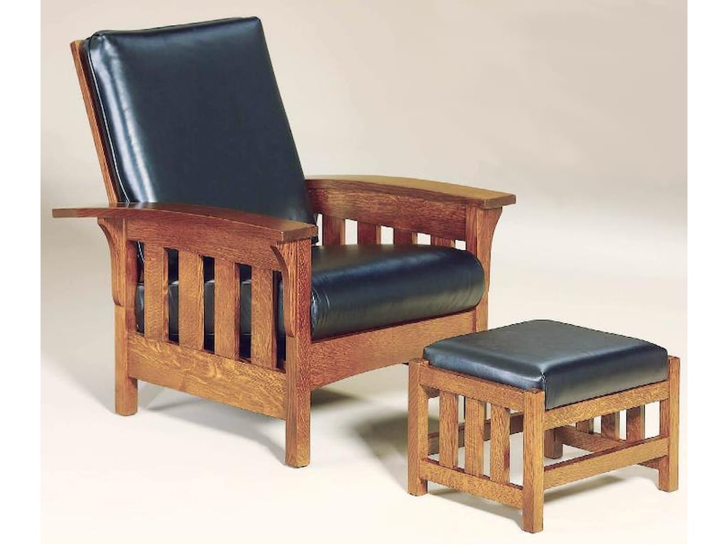 Amish Upholstery Mission Style Bow Arm Chair And Ottoman Set By Aj S Furniture At Dunk Bright Furniture