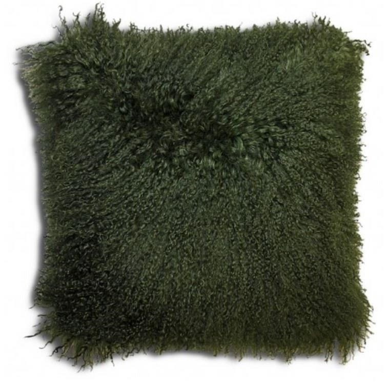 green fluffy pillows