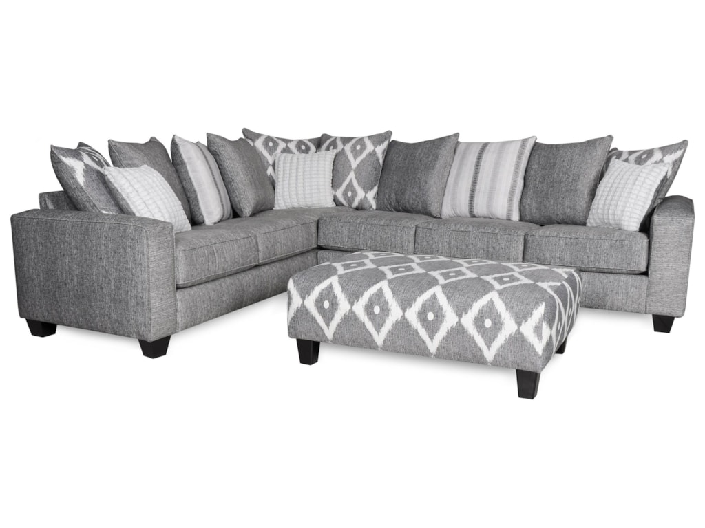 Stonewash Contemporary 2 Piece Sectional In Gray Fabric By Albany At Royal Furniture