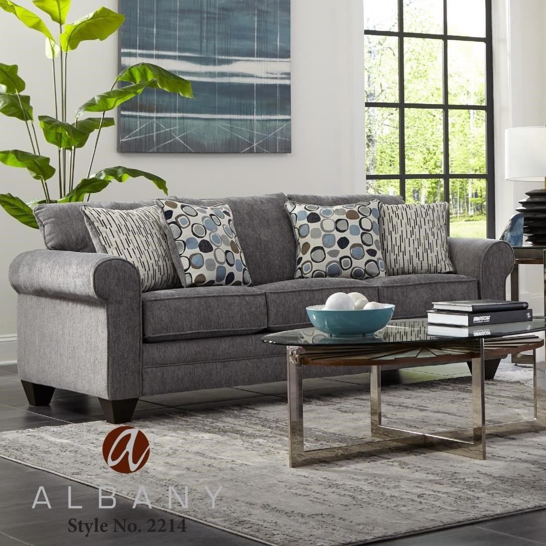 Albany 2214 Casual Sofa With Rolled Arms A1 Furniture Mattress