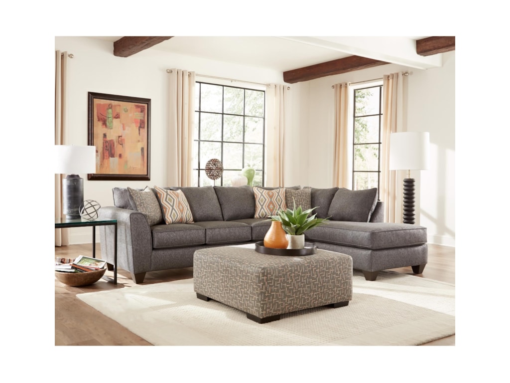 Crypton Contemporary Graphite Sectional With Chaise By Albany At Great American Home