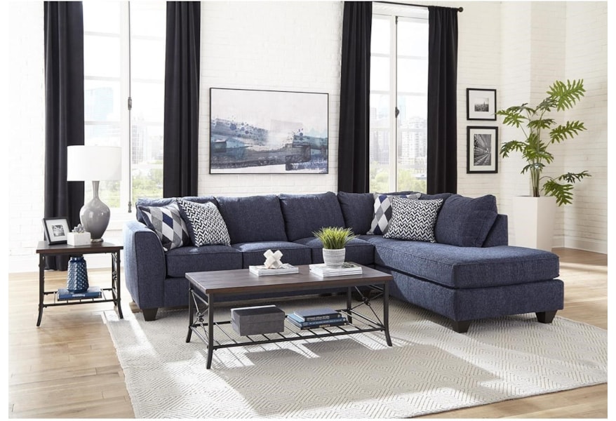 Albany 2256 Contemporary Sectional With Chaise A1 Furniture Mattress Sectional Sofas