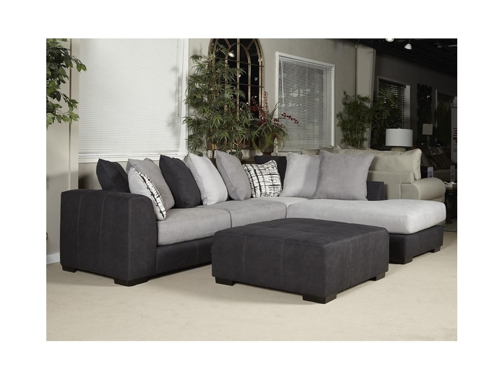 Albany 448 Transitional Sectional Sofa With Loose Back